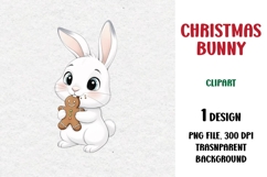 Christmas Bunny, Cute Clipart Product Image 1