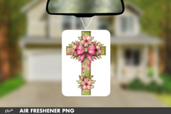 Easter Cross, Leather Religious Cross, Air Freshener PNG Product Image 1
