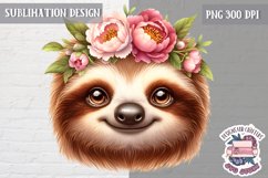 Cute Animal Sublimation Design PNG Spring Flowers Product Image 1