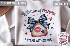 4th of July PNG Sublimation Coquette Bow USA Patriotic Product Image 1