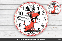 Christmas Clock Face Sublimation PNG. Raindeer PNG Product Image 1