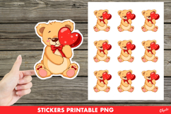 Cute Lovely Bear with Heart Sticker PNG Product Image 1