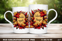 Autumn Mug Wrap. Fall Frame Sublimation PNG Product Image 1