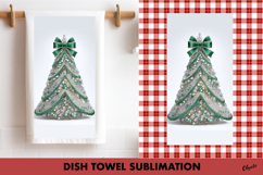 Christmas Dish Towel PNG. Rhinestone Christmas Tree PNG Product Image 1
