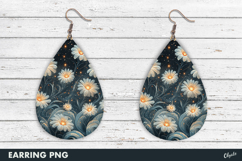 Winter Flower Earring Fairy PNG, Teardrop Earring Product Image 1