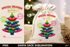 Santa Sack Sublimation PNG, Knitting Chrismas Tree PNG Product Image 1