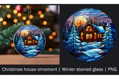 Christmas house ornament | Winter stained glass | PNG Product Image 1