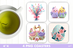 Charming Easter Sublimation, Easter Coaster PNG Product Image 1