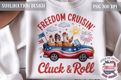 4th of July PNG Sublimation Chicken USA Patriotic Cluck Product Image 1