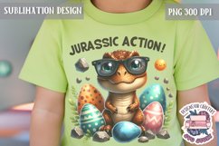 Cute Animal Dinosaur Sublimation Design PNG Spring Dino Product Image 1