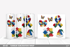 Awareness Autism 20 OZ Tumbler Wrap PNG Product Image 1
