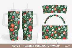 40 OZ Tumbler Wrap, Christmas Tumbler Sublimation Product Image 1