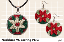 Knitting Jewelry, Earring Christmas, Pendant Sublimation PNG Product Image 1