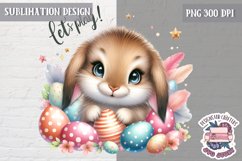 Cute Animal Easter BABY Sublimation Design PNG Spring Bunny Product Image 1