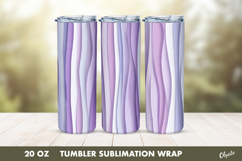 Lilac Abstract Tumbler Wrap PNG, 20 OZ Tumbler Sublimation Product Image 1