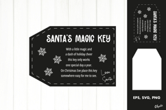Santa’s Magic Key, Black and White EPS, SVG, PNG Product Image 1