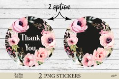  Thank You Small Business Sticker. Flower Black PNG Product Image 1