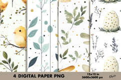 Easter Digital Paper PNG, Easter Scrapbook Paper PNG Product Image 1