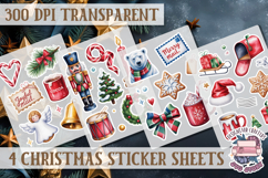 Christmas Watercolor Sticker Sheet Winter 4 PNG Product Image 1