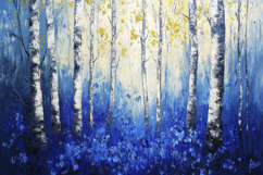 Abstract Blue Paint Forest Background Wallpaper Product Image 1