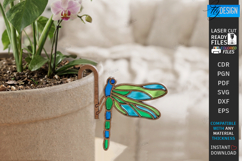 Stained Glass Style Plant Pot Clip Laser Cut | Garden Decor Product Image 1