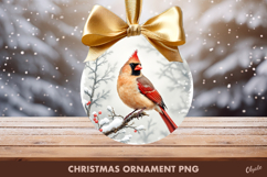Christmas Ornament PNG. Cardinal Ornament Sublimation Product Image 1