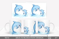 Mother Day Mug PNG. Mom and Baby Dolphin PNG Product Image 1