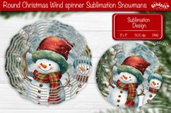 Christmas wind spinner Sublimation Christmas Snowman PNG Product Image 1