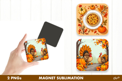Thanksgiving Day Magnet Sublimation. Fridge Magnet PNG Product Image 1