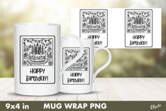 Cake Birthday Mug Wrap PNG. Birthday Sublimation PNG Product Image 1