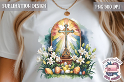 Easter Sublimation Quote Design PNG Religious Jesus Product Image 1