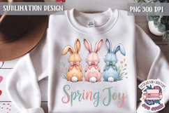 Cute Bunnies Spring Sublimation Design PNG Easter Hoop bunny Product Image 1