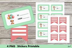Birthday Stickers, Kawaii Birthday Sticker Printable PNG Product Image 1