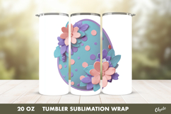 Easter Egg Tumbler Sublimation, 20 OZ Tumbler Wrap PNG Product Image 1