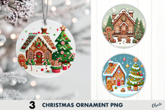 Gingerbread Ornament Sublimation PNG, Christmas Ornament  Product Image 1