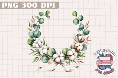 Floral Clipart Sublimation Design Eucalyptus Coton PNG Product Image 1