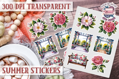 Summer sticker sheet Beach Scrapbook PNG Flowers Vibe Product Image 1