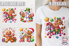 Christmas Gingerbread Man Colorful Clipart PNG Sublimation 4 Product Image 1