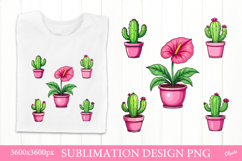 House Plant Sublimation PNG. Floral Sublimation Product Image 1