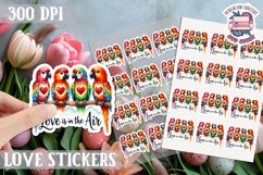 Love sticker Sheet Valentine Day Cute Animals Quote PNG Product Image 1