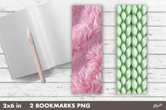 Faux Yarn Bookmark PNG. Knitting Bookmark Sublimation Product Image 1