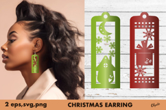 Christmas Earring Laser Cut Files SVG, PNG, EPS Product Image 1