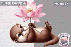 Cute Easter Baby Animal Sublimation Design PNG Spring Flower Product Image 1