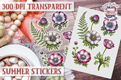 Summer Vibes sticker sheet Beach Scrapbook PNG Flowers Product Image 1