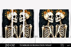 Golden Skeletons PNG. Valentine’s Day Tumbler 20 OZ Product Image 1