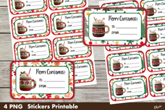 Christmas Gift Stickers PNG. Personalized Christmas PNG Product Image 1