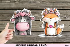 Funny Retro Animal Sticker PNG, Groovy Animal PNG Product Image 1