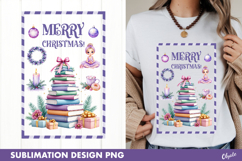 Christmas Stamp Sublimation, Lilac Watercolor Christmas Product Image 1