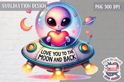 Valentine Quote Love You to The Moon Sublimation Design PNG Product Image 1