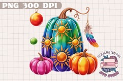 Autumn Pumpkin Sublimation design Fall Decorative Color PNG Product Image 1